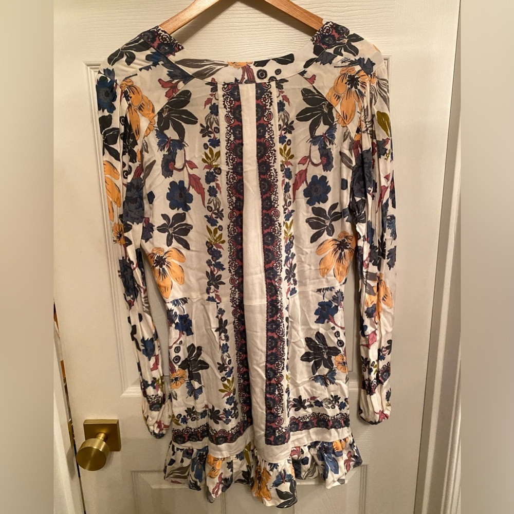 Free People Violet Hill Babydoll Boho Blouse Top - Sz 8 - Picture 7 of 12